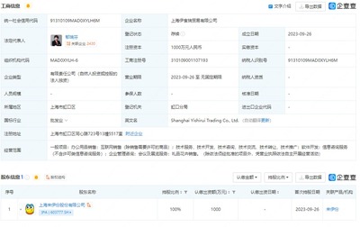 来伊份在上海成立贸易公司,注册资本1000万